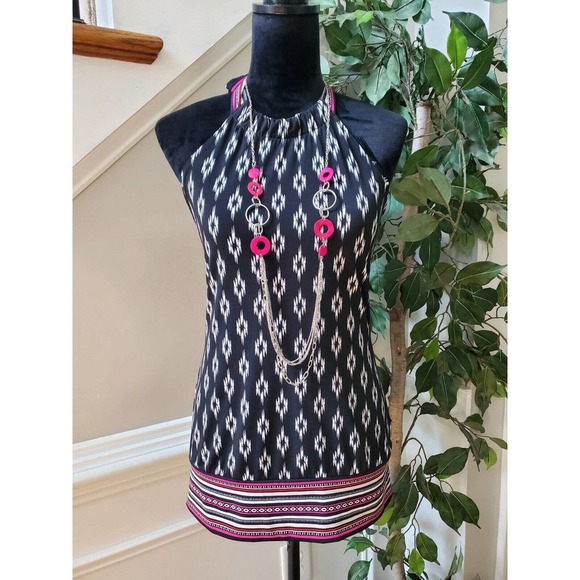 White House Black Market Women's Polyester Halter Neck Sleeveless Blouse Size M - Picture 10 of 10